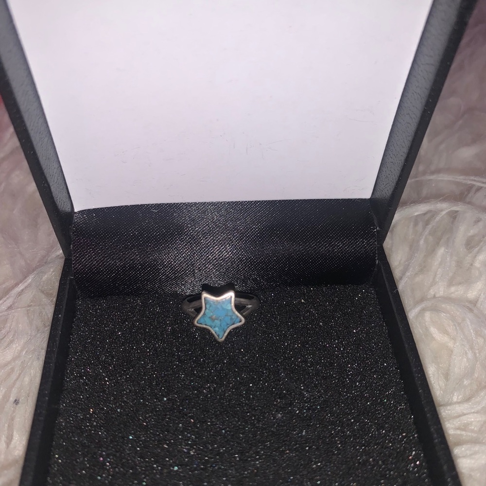 BLUE SIZE 5 STERLING SILVER RING